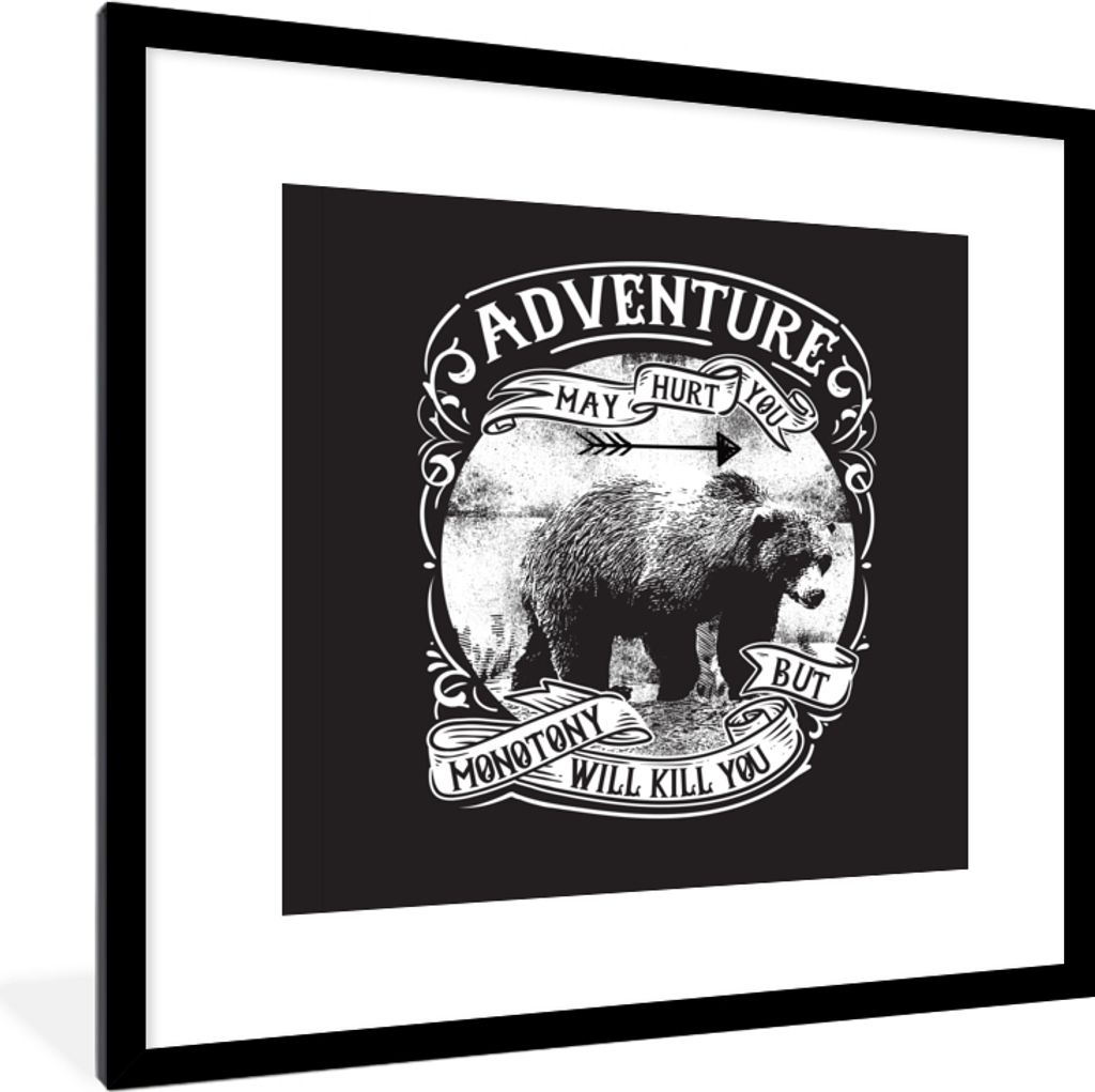 MuchoWow® MuchoWow® Gerahmtes Poster Bär - Tiere - Retro - Produktbild 