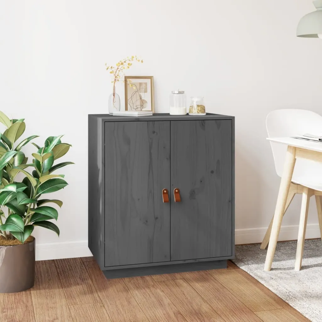 Madia vidaXL Grigia Legno Massello Pino 65,5x40x75 cm - Stile Nordic
