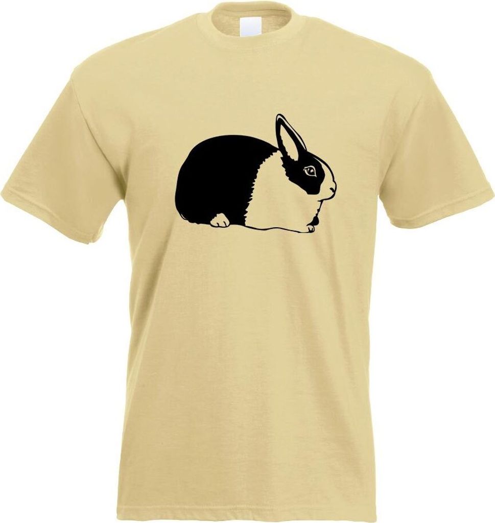 Kiwistar - T-Shirt - Khaki - Hasen Piktogramm - Häschen Motiv Bedruckt Funshirt Design Print - mit Motiv Bedruckt - Funshirt Design - Sport - Frei...