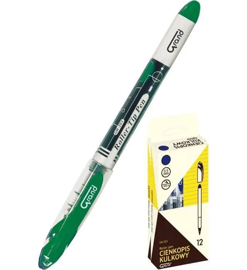 Penna a sfera verde GRAND GR-203 - 12 Pezzi | Fornitura Ufficio