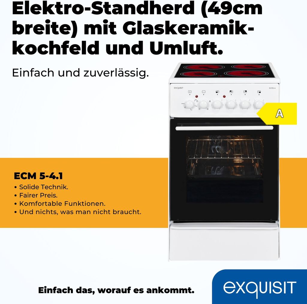 Exquisit ECM 5-4 Kuchenka elektryczna | szkło ceramiczne | Zdjęcie produktu 4