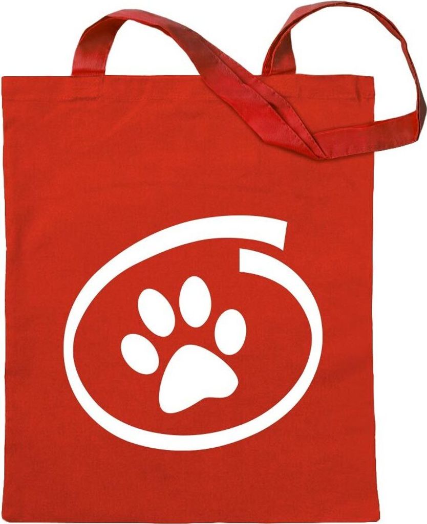 Kiwistar - Baumwolltasche - rot - Hund/Katze Inside - Tragetasche Stoffbeutel Umhängetasche Langer Henkel