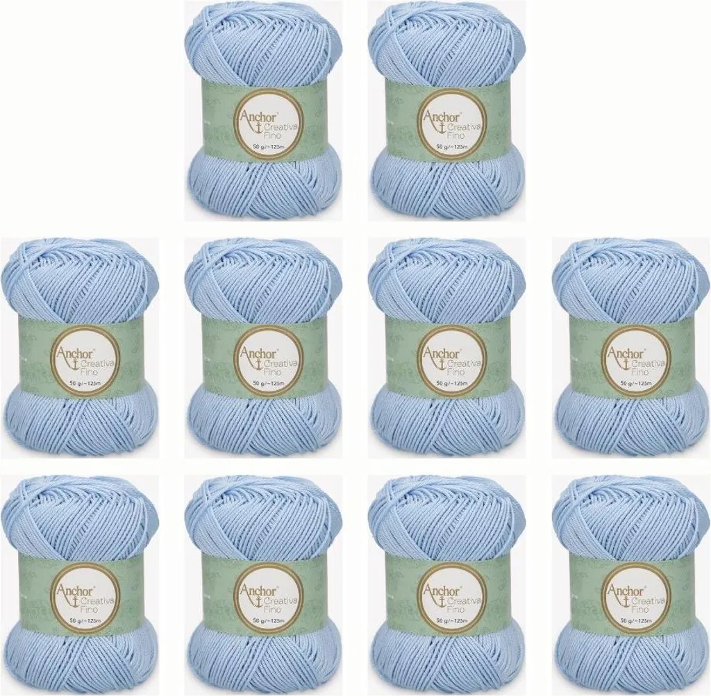 10 pelotes Anchor Creativa Fino couleur 00173 fil 100% coton crochet