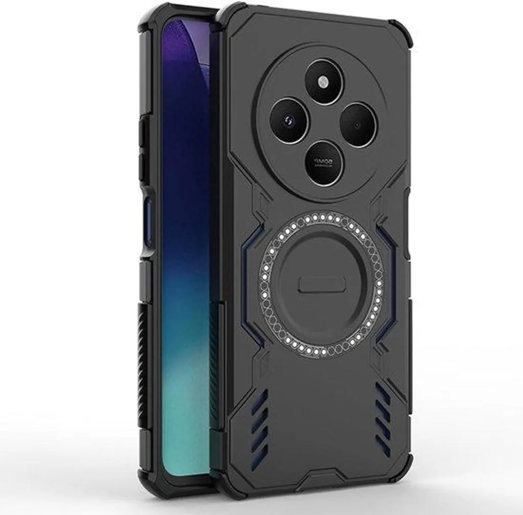 Coque magnétique Redmi 14C 4G et Poco C75 antichoc noire robuste