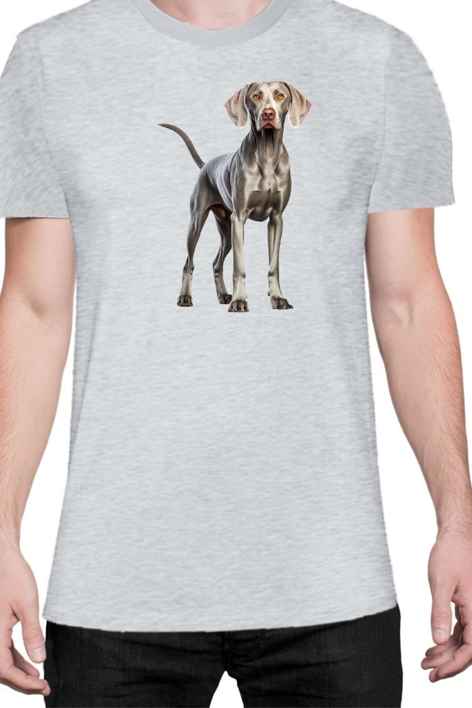 Herren T-Shirt Dogs Breeds Weimaraner Dog Breed 005, Man S / Grau