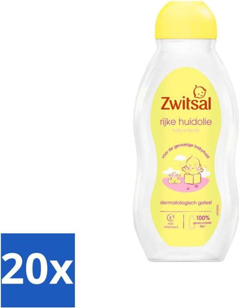 Zwitsal – Babypflege – Reichhaltiges Avocado-Hautöl – Für empfindliche Babyhaut – 200 ml - Vorteilspack - 20 Stücke