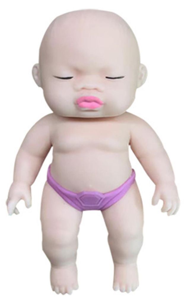 Stressabbauende Babypuppe mit abnehmbarem Höschen, tragbar, schwarz-weiß, sensorisches Quetschspielzeug für Kinder und Erwachsene, Weihnachtsges...