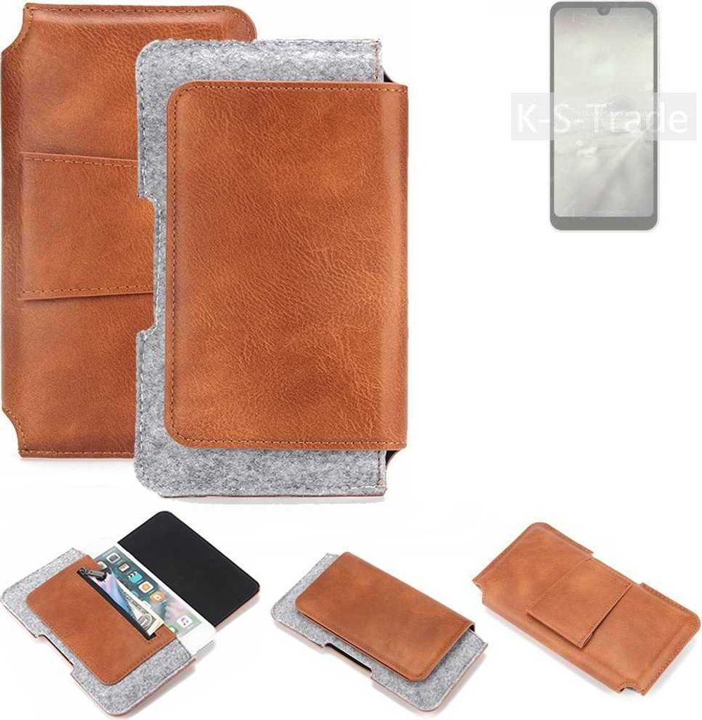 K-S-Trade Handyhülle Schutzhülle kompatibel mit Sharp Aquos Wish2 Gürteltasche Holster Gürtel Tasche Smartphone Tasche Handy Hülle Polyurethan...