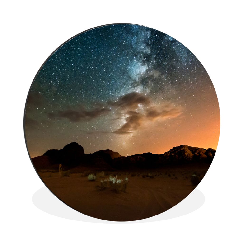 MuchoWow Aluminium Wandkreis Wadi Rum - Himmel - Tal Ø 30 cm Wanddeko Modern Wohnzimmer - Wand Bild - Wohnzimmer - Runde Bilder - Alubilder - Ku...