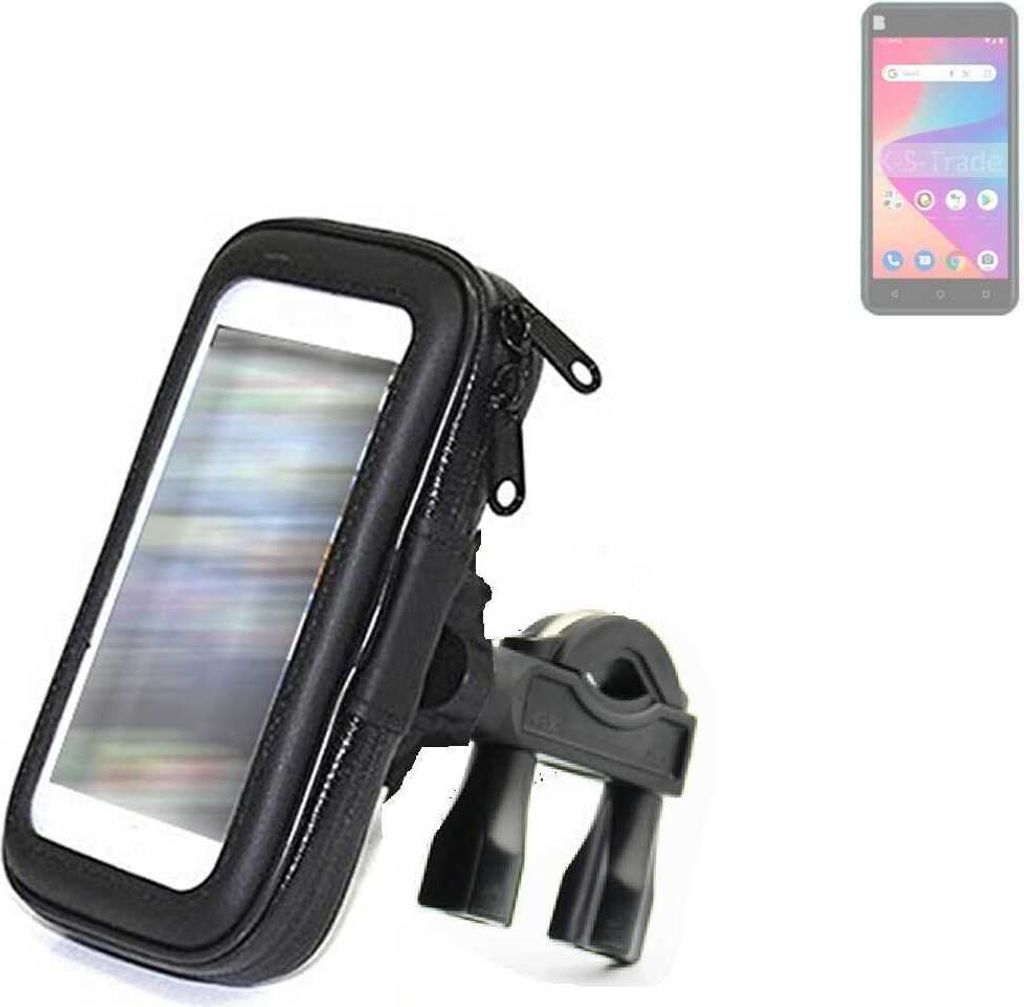 K-S-Trade Fahrrad-Halterung kompatibel mit BLU Studio X10L 2022 Handy-Halterung Halter Lenkstange Fahrradhalterung Motorrad Bike Mount Wasserabweisend