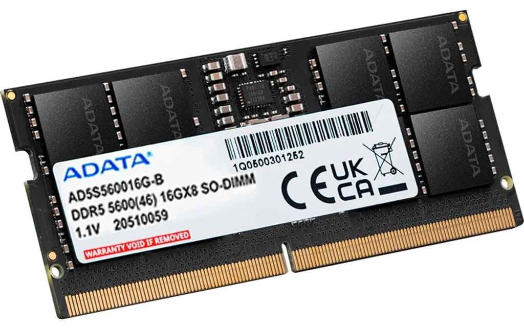 Mémoire RAM ADATA SO-DIMM DDR5 16 Go 5600 MHz AD5S560016G-S