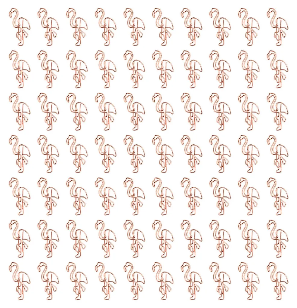 Marque-pages Flamant Rose : 100 Trombones de Bureau pour Trier vos Notes
