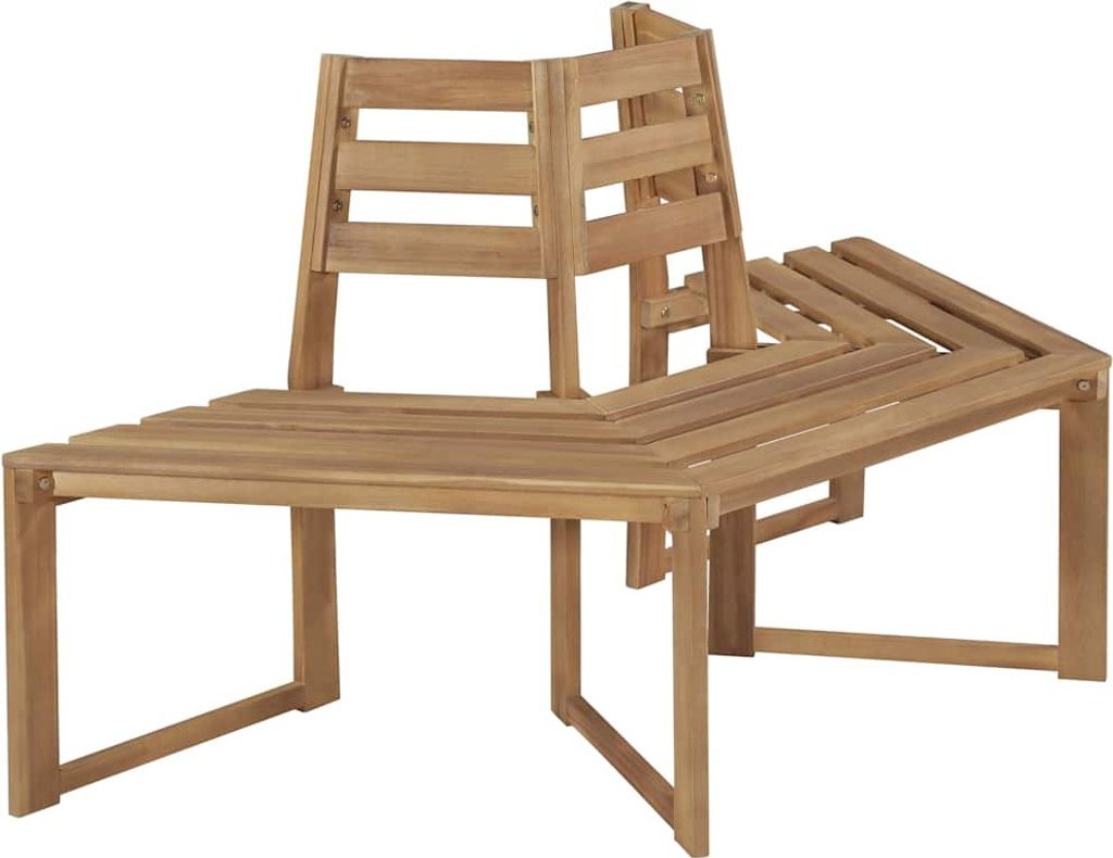 vidaXL Baumbank Halb-Hexagonal 160 cm Massivholz Akazie Produktbild 3