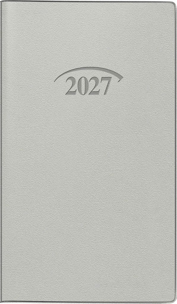 2027 BRUNNEN Taschenkalender9x15cm silber 2S/1M