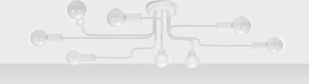 Lustre en acier blanc VECTOR 8 avec 8 douilles E27 Sollux Lighting - 11
