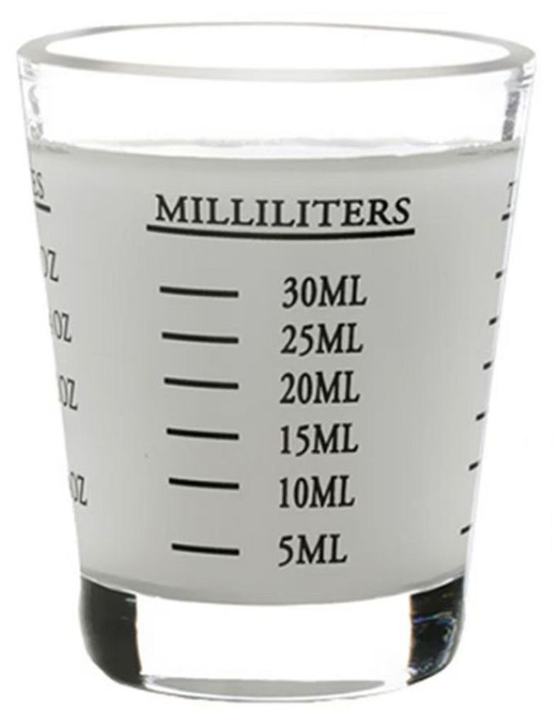 Schnapsglas-Messbecher, Espresso-Jigger mit Skala, schwere Glasbecher für Küchenbar-Zubehör, Backen und Kochen