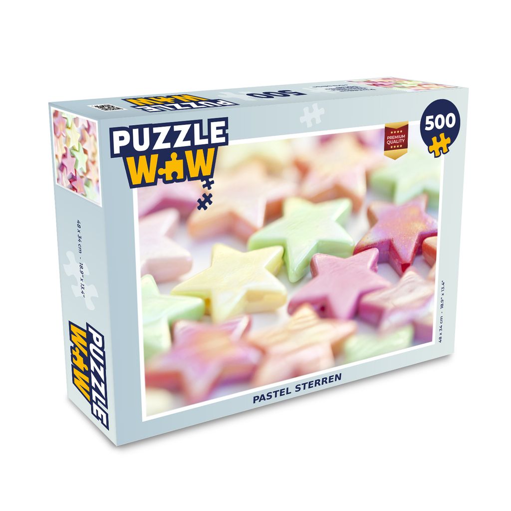 MuchoWow Puzzle 500 Teile Pastellfarbene Sterne - 500 Teile - Kinder - Selberbauen - Puzzlespiele