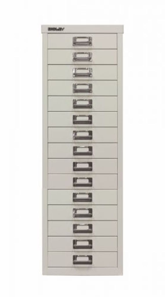 Schubladenschrank MultiDrawer lichtgrau H860xB279xT380mm 15 Schubl