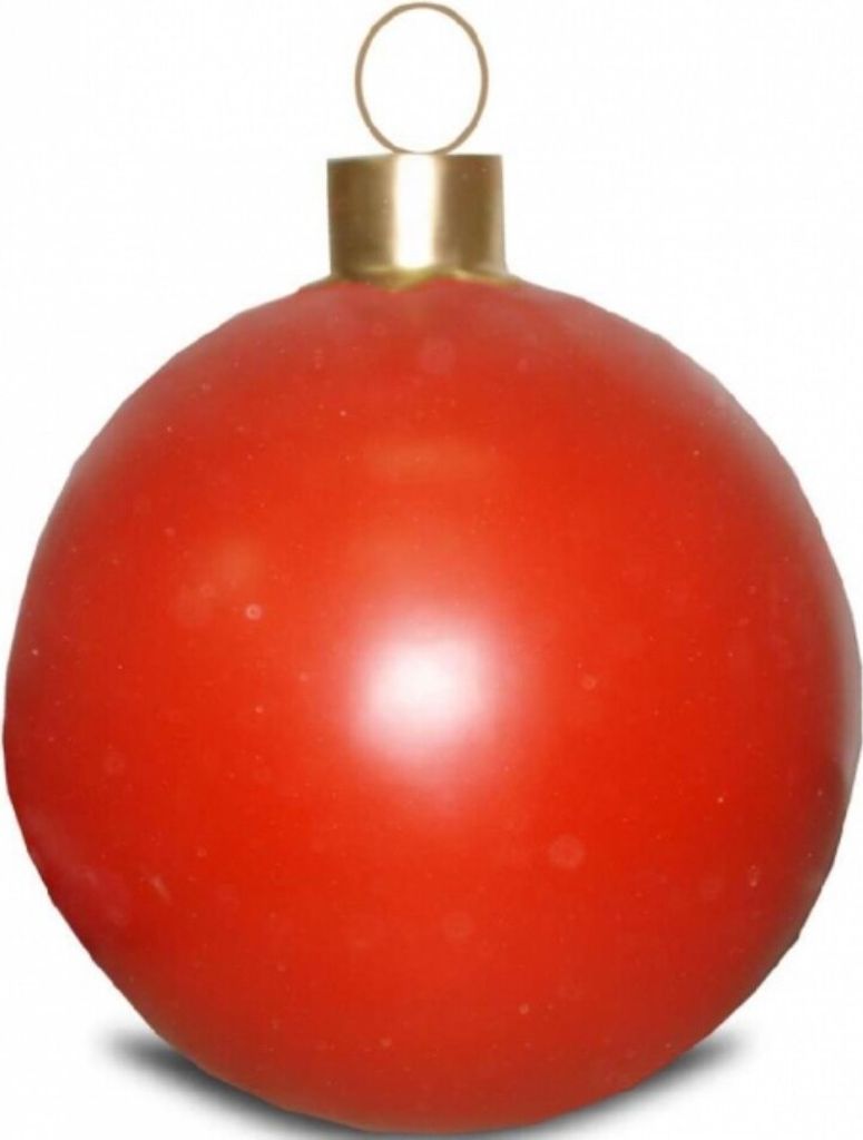 Weihnachtskugel ohne Struktur Rot 100cm hoch Dekorationsfigur - GFK - vergrößert - für draußen