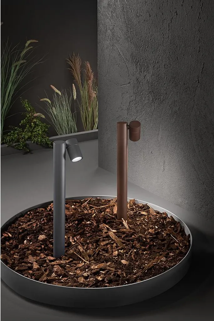 Pull - Paletto da Giardino con lampadina 1xE27 Max 35W IP65, Alluminio Verniciato, Paletto da esterno, Corten - Perenz