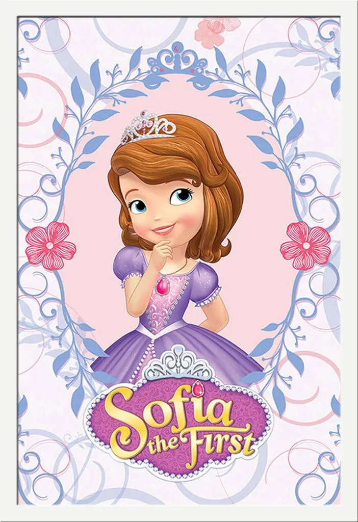 Cornice Shinsuke Maxi MDF Bianca con Poster Sofia The First 61x91,5
