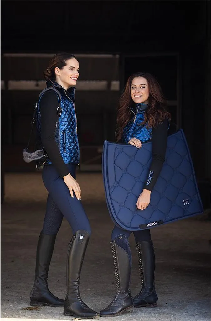 Tapis de dressage bleu full Mrs. Ros pour concours et entraînement
