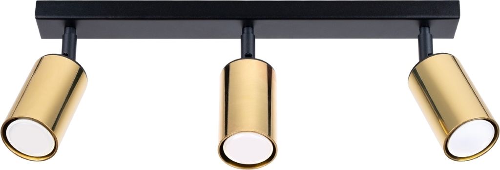Plafond WINX 3 schwarz/gold 3xGU10 10W Stahl 18.5x6x45cm Sollux Lighting