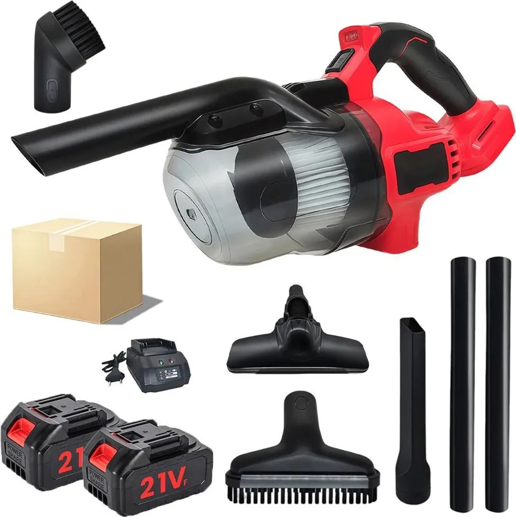 Aspirateur à main sans fil rechargeable vert - Double batterie incluse