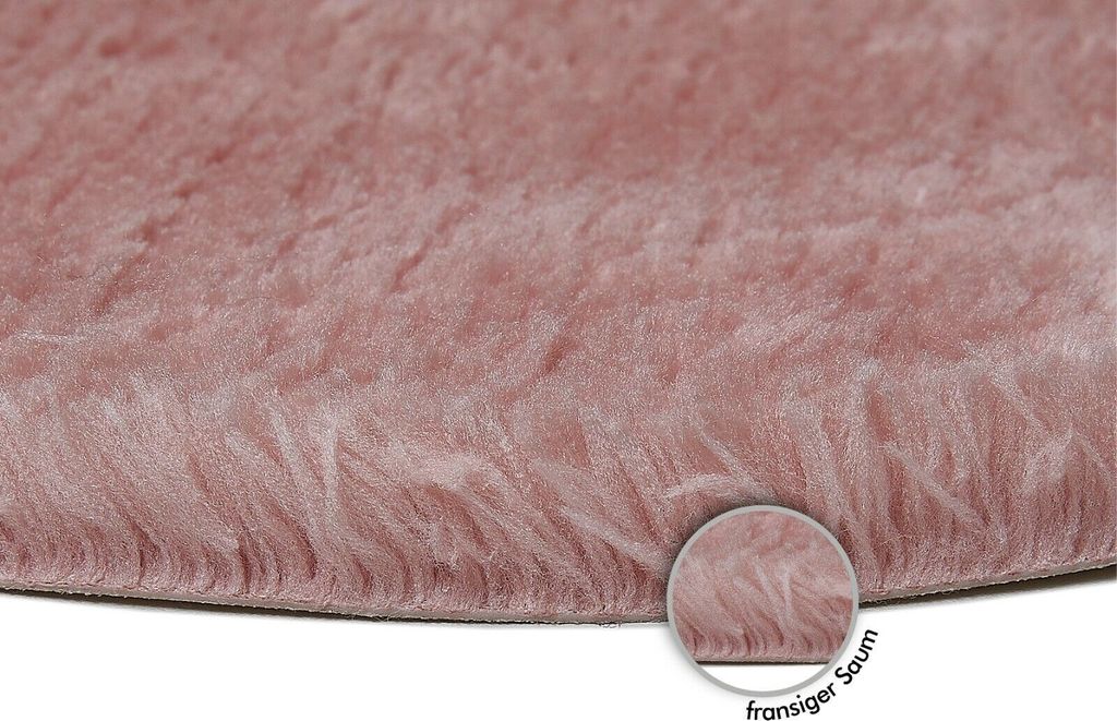 Sitzkissen 4er Set 40 cm Rosa rund Kunstfell Fellimitat Produktbild 7