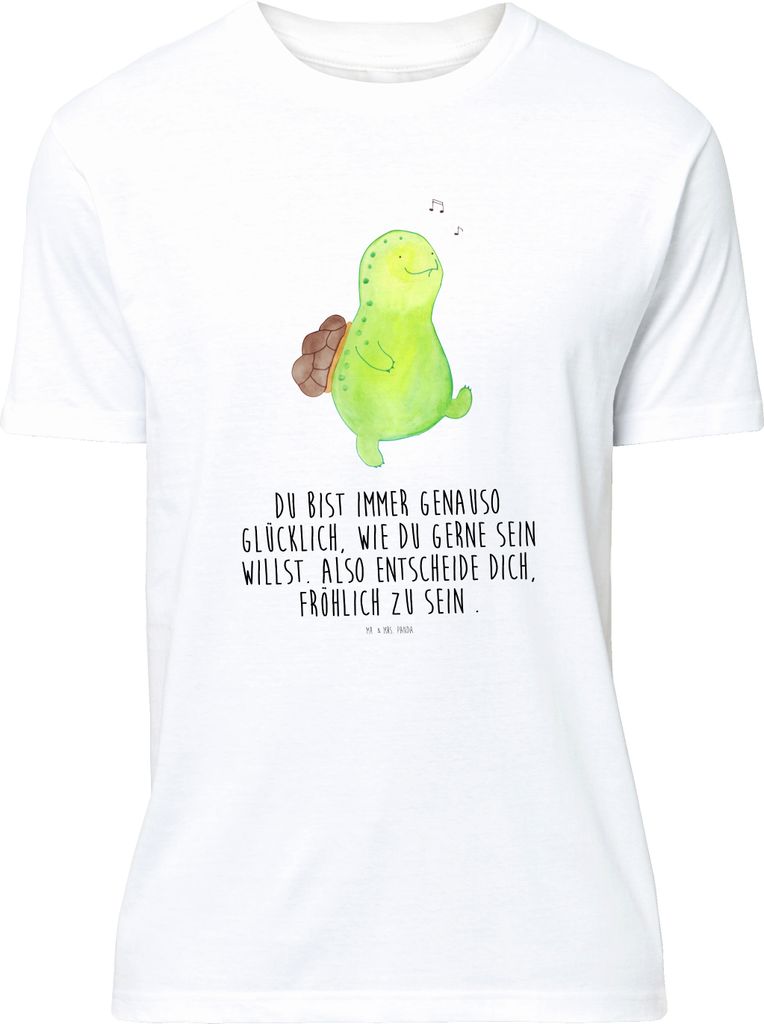 Mr. & Mrs. Panda S T-Shirt Schildkröte Pfeifen - Weiß - Geschenk, Lebensfreude, Schildkröten, Depression, oberteil, Tshirt, mit Aufdruck, Shirt