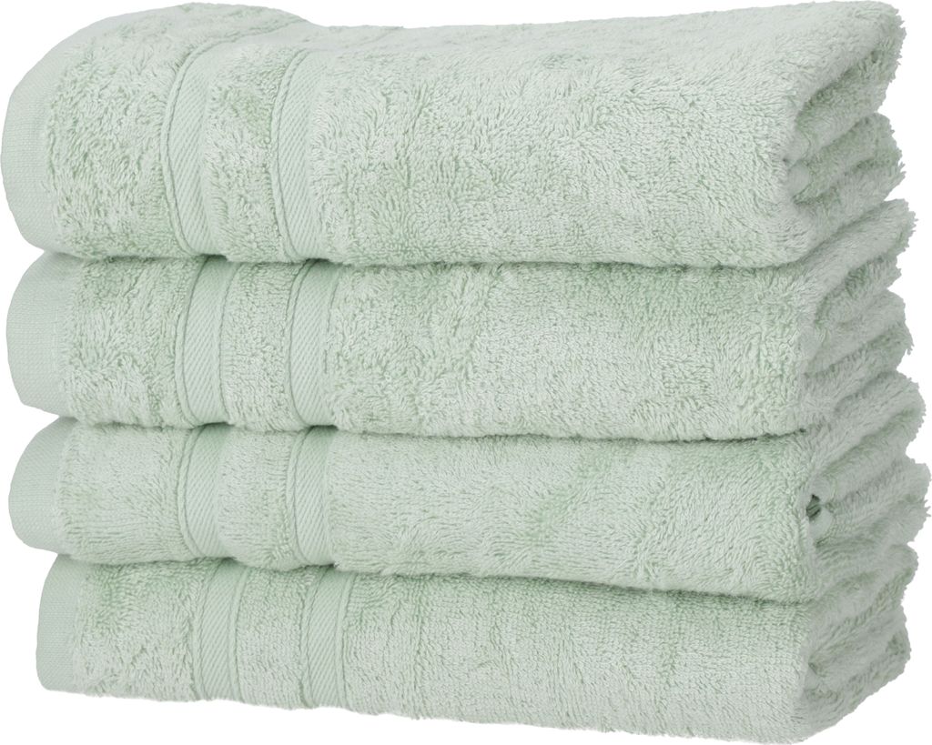 4er Set Handtücher 50x100 cm Baumwolle Weich Soft Frottee Saugfähig Handtuch, Farbe:mint
