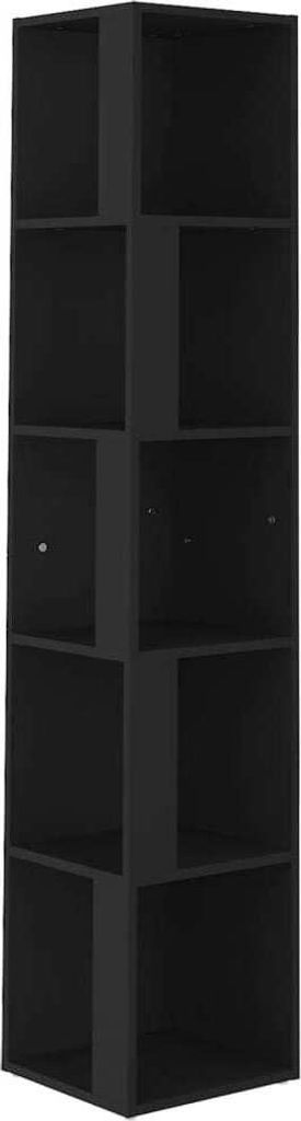 vidaXL Eckregal Schwarz 33x33x164,5 cm Holzwerkstoff Produktbild 