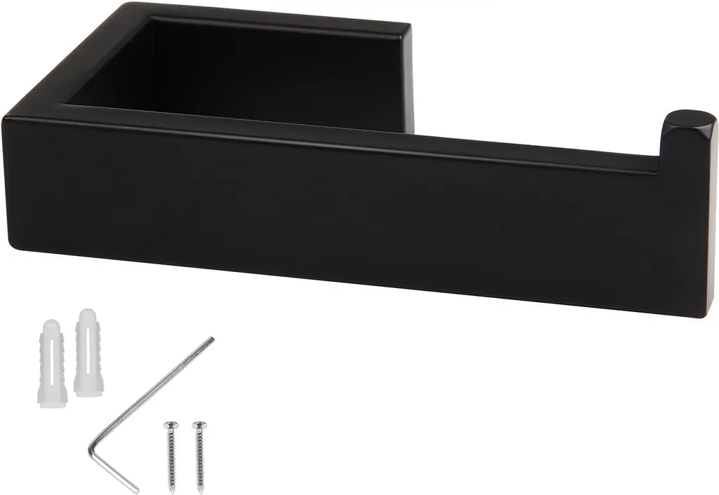 Porte-serviettes 40cm en inox 304 noir mat - Support mural étanche