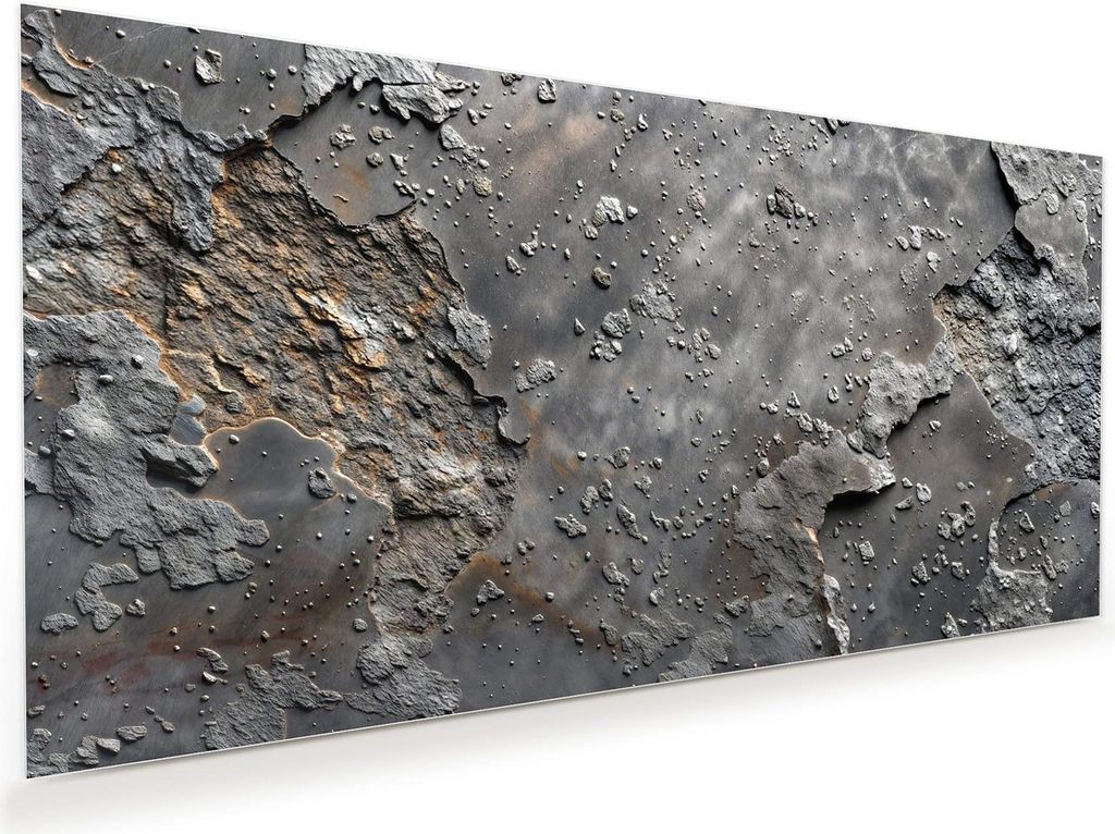Glasbild 100x50cm in XXL für Wohnzimmer, Schlafzimmer Motiv Verwitterte Oberfläche
