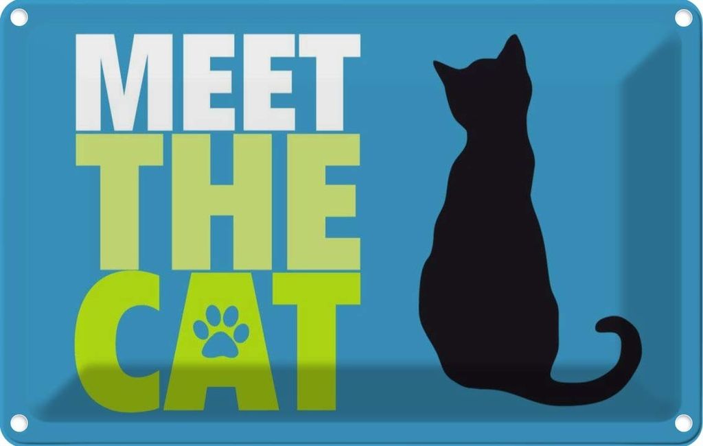 vianmo Blechschild 12x18 cm meet the cat Katze Tier Haustier