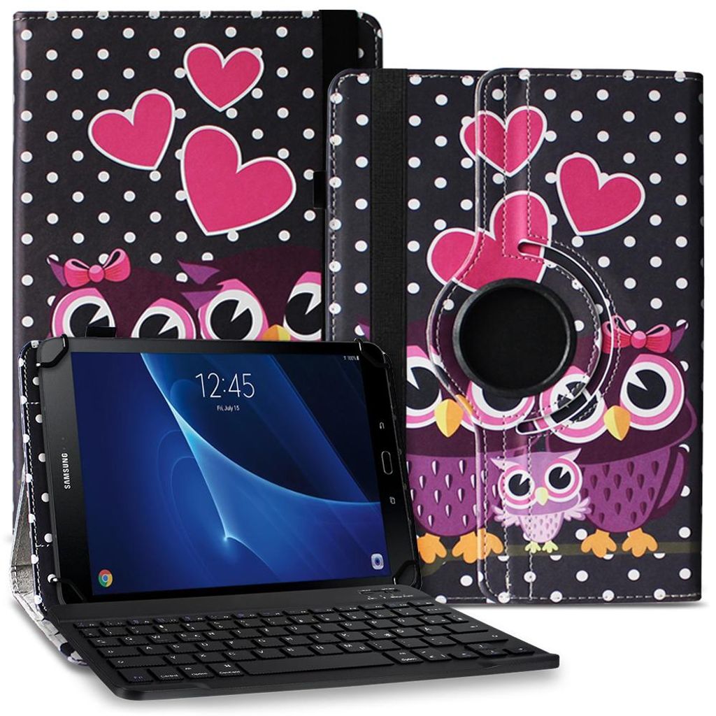 Tasche für Samsung Galaxy Tab A6 10.1 2016 Hülle Schutzhülle QWERTZ TastaturFarbe Uni 360 Taschen:Motiv 3