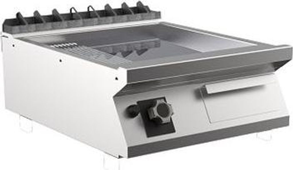 Mareno M1-900 Gasgrillplatte mit 2/3 glatter und 1/3 gerippter Chromplatte, 60cm