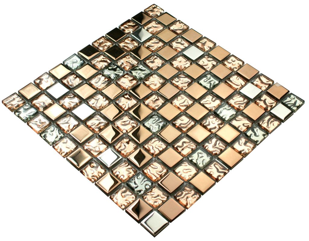 Roségoldenes Glasmosaik „ROSE GOLD MIX-S“, metallische Produktbild 