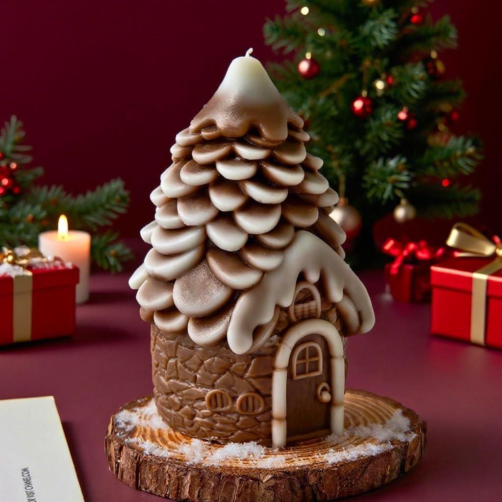 Silikonformen für Weihnachtsdekorationen, 3D-Silikonform in Form eines Tannenzapfens für Häuser und Kerzen, Silikon-Gussformen in Form eines Tan...