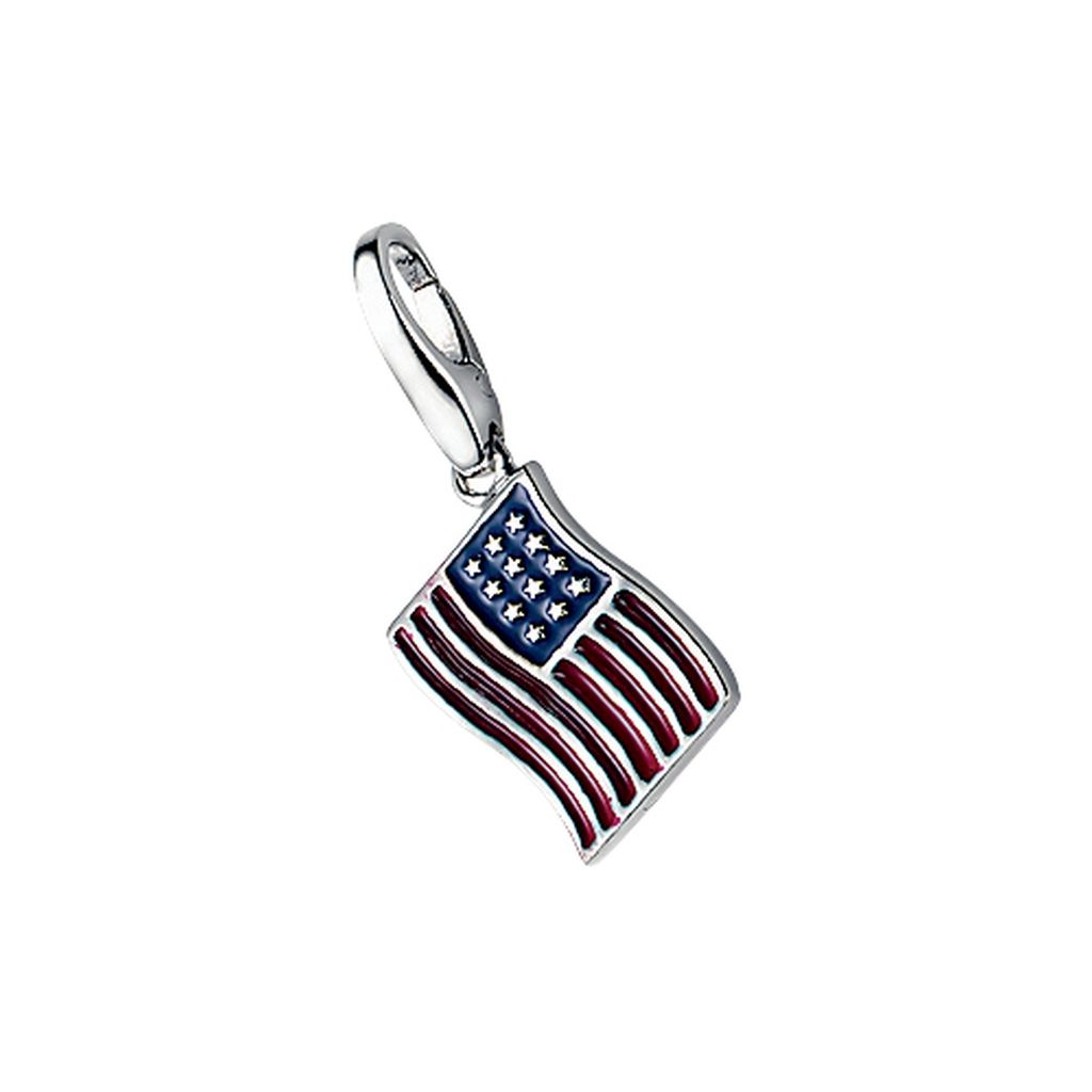 Charm Giorgio Martello Milano Flagge USA, Silber 925 Bunt Onesize