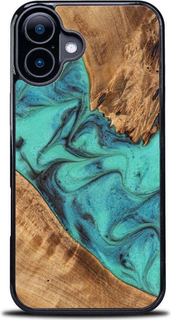 Holzhülle Bewood Unique - Turquoise für iPhone 16 Plus