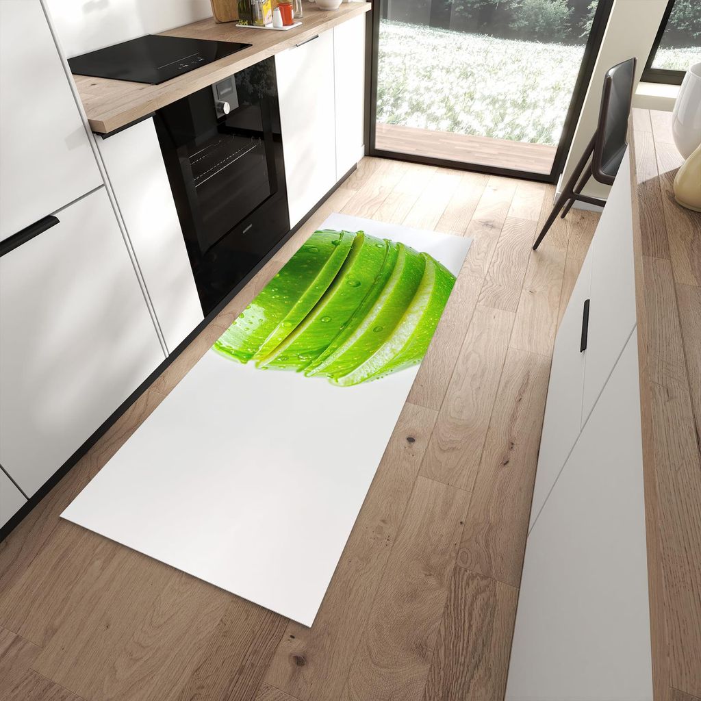 Küchenteppich 80x200cm rutschfest & abwischbar PVC Läufer - Geschnittener Apfel