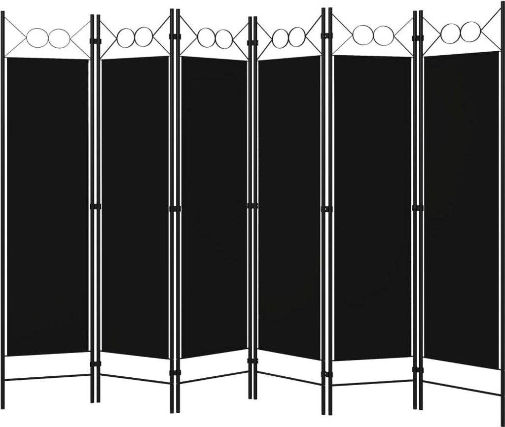 vidaXL 6dílný dělič místností černý 240 x 180 cm Obrázek produktu 