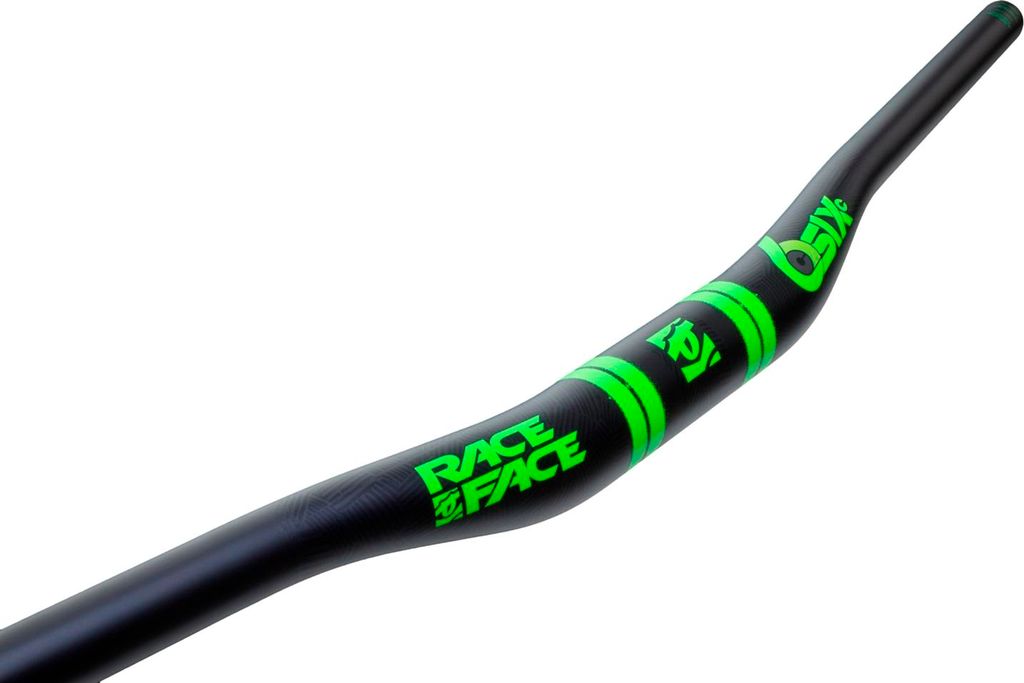 Race Face SixC Carbon Riser Lenker, 35.0, 820x20mm, UD Carbon/Green - maximal...