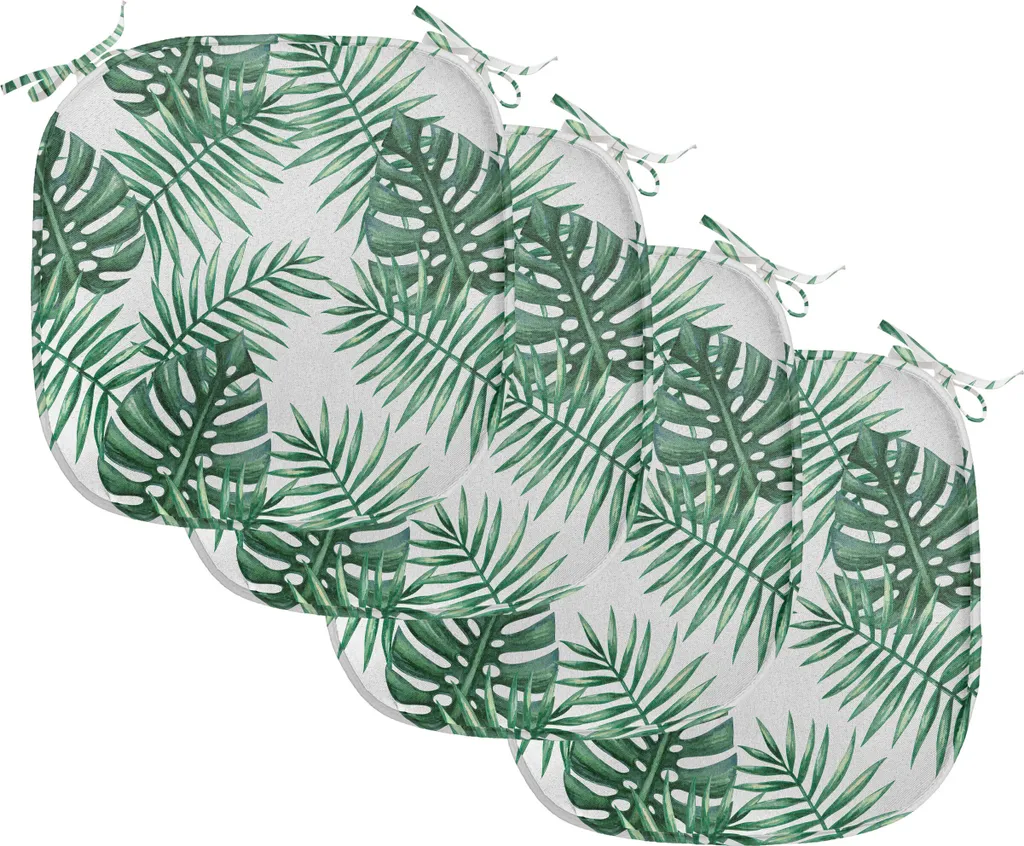 Set 4 Cuscini Arredo Tropicali ABAKUHAUS 40x40 Impermeabili Verdi