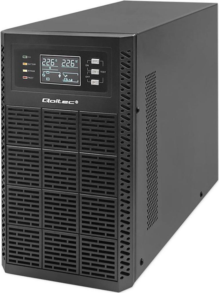 Qoltec UPS 3kVA, 3000W, PF 1.0 LCD, EPO, USB, On line Produktbild 