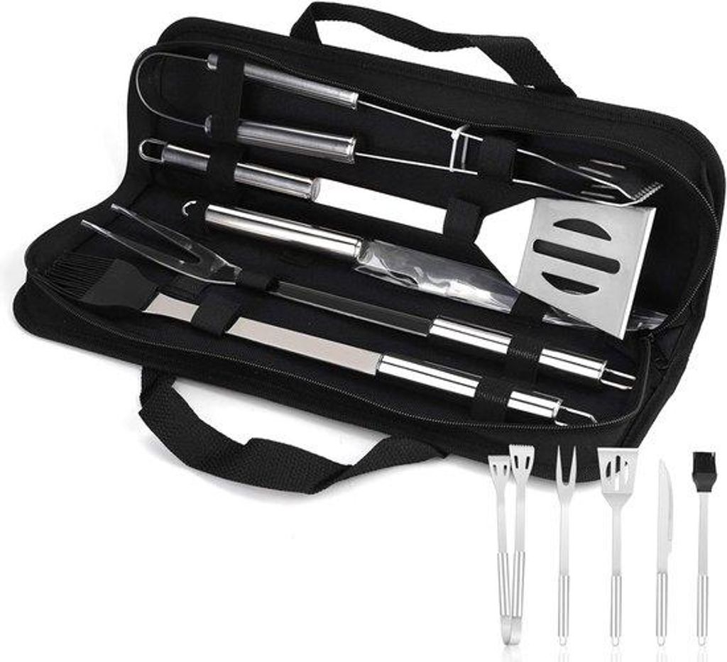 Das ultimative Grillpaket für 5 Personen, einschließlich hochwertiger Stahlgrillzubehör, für Ihren Garten, Außenbereich oder Spaziergang.