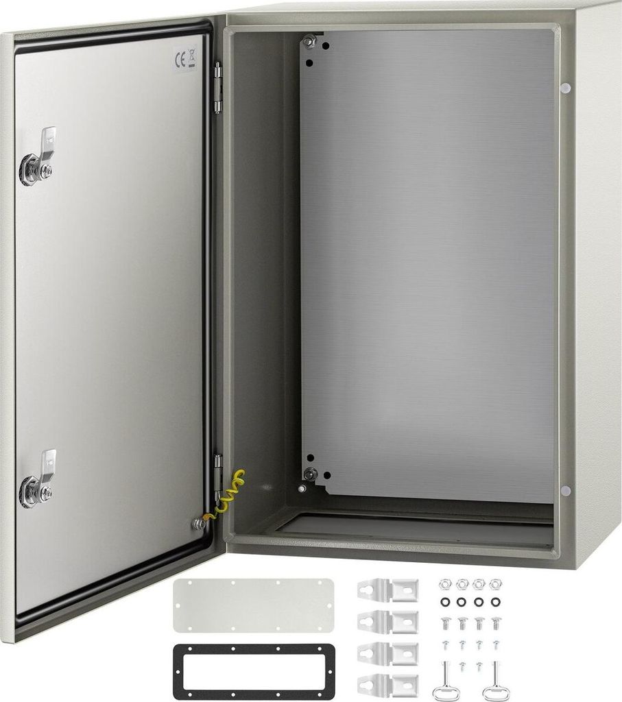 NEMA Steel Enclosure, 24 x 16 x 10'' NEMA 4X Steel Electrical Box, IP66 Waterproof & Dustproof, Outdoor/Indoor Electrical Junction Box, with Moun...