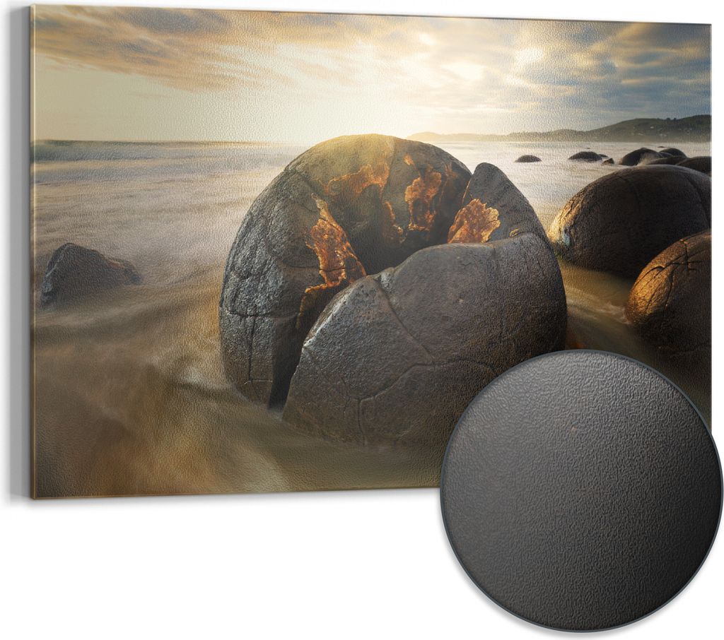 DEQORI Magnettafel Metall 60x40 cm 'Magie der Moeraki' Whiteboard Pinnwand Büro
