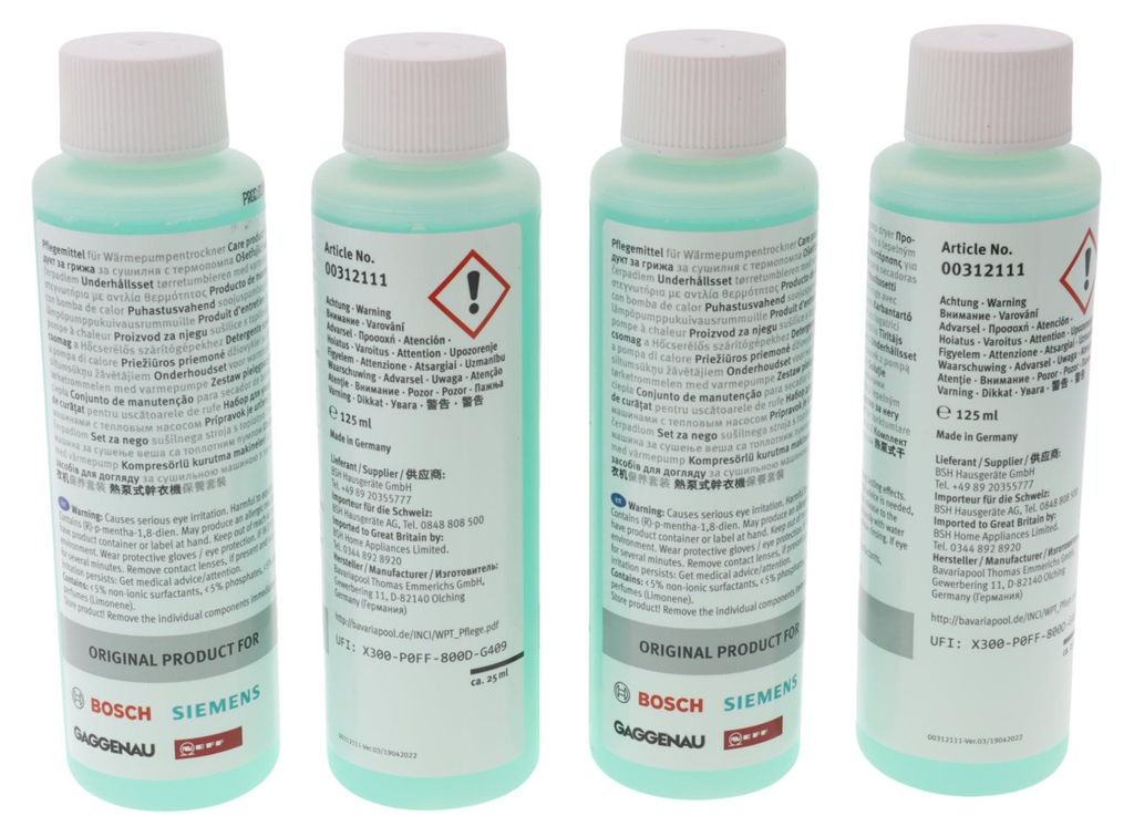 Bosch Siemens 4x flaconi detergenti igienizzanti originali Immagine del prodotto 